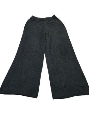Natural Life Fuzzy Teddy Pants Sweats Wide Leg Lounge Nubby Knit Gray L G8.1